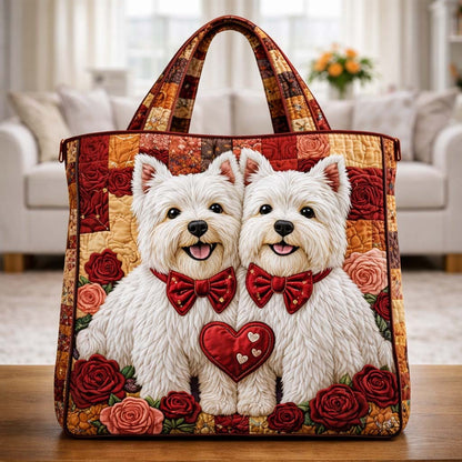 Sweet Westie Twins Handmade Tote Bag