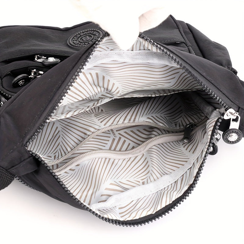 Nylon Lightweight Single Shoulder Bag with Multiple Pockets