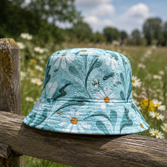 Coastal Botanical Quilted Bucket Hat