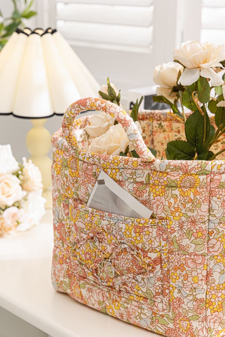 Large Capacity Floral Interior Storage Basket
