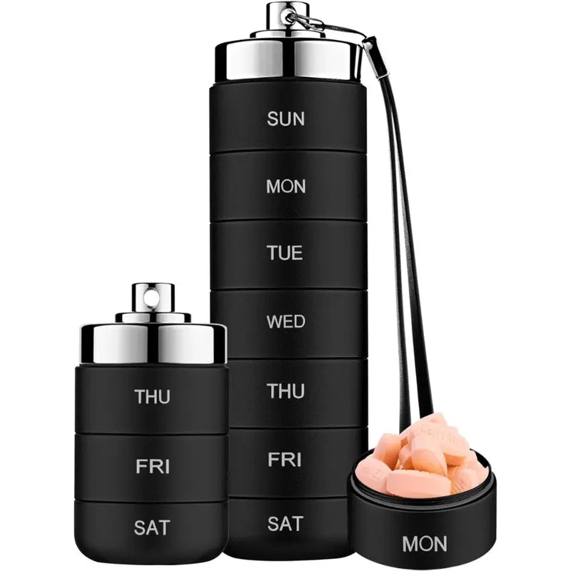 Metal Travel Large Weekly Pill Organizer