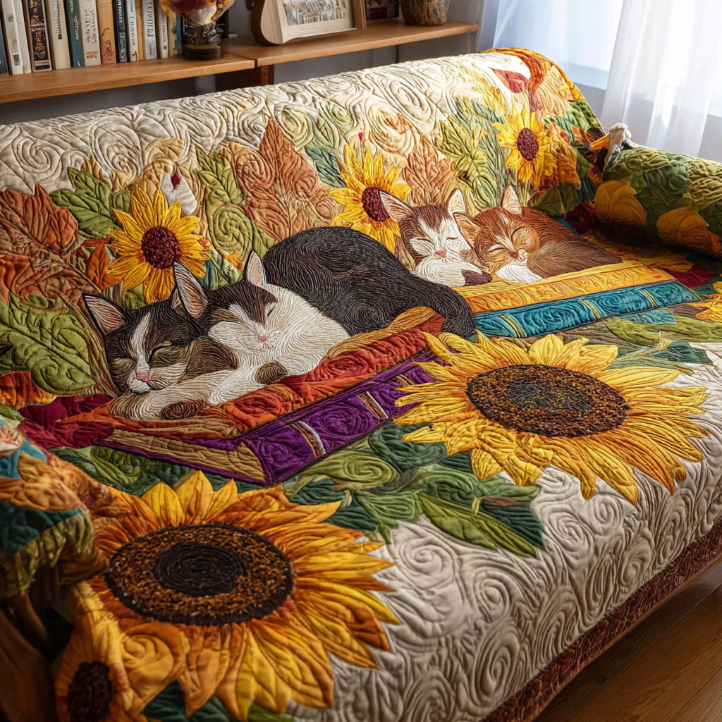 Catnap Stories Quilted Sofa Cover