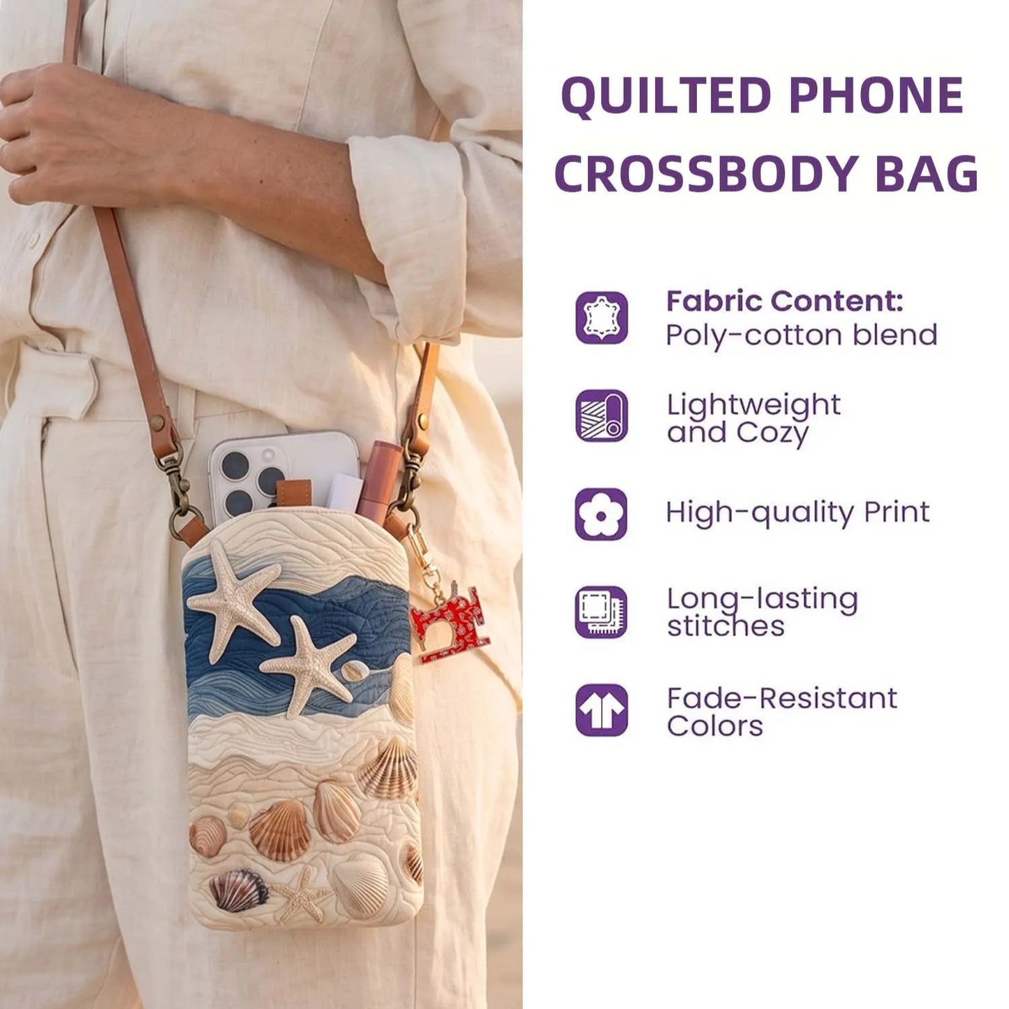 The Sunburst Quilted Slim Phone Crossbody Bag