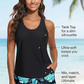 3 Piece Tankini with Shorts - Sporty Swimsuit