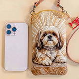 Royal Shih Tzu Jewel Quilted Slim Phone Crossbody Bag