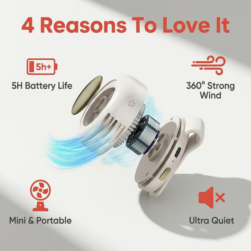 Portable Rechargeable Silent Cooling Fan