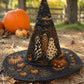 Gothic Halloween Haunted Pumpkin Handcrafted Quilted Witch Hat