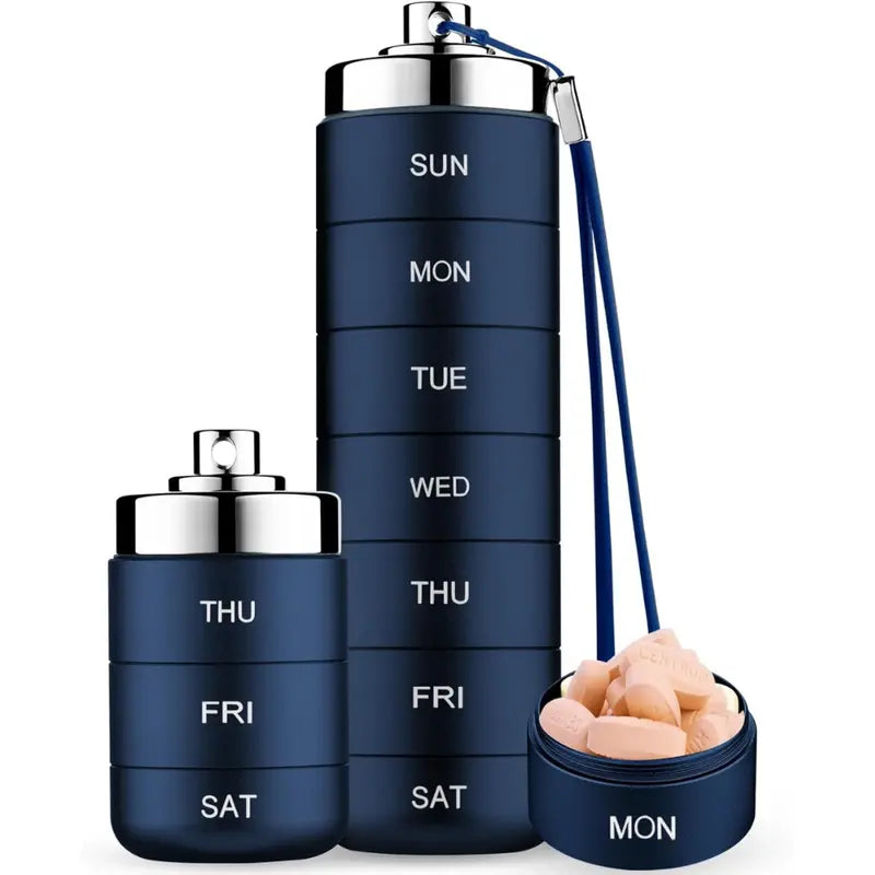 Metal Travel Large Weekly Pill Organizer