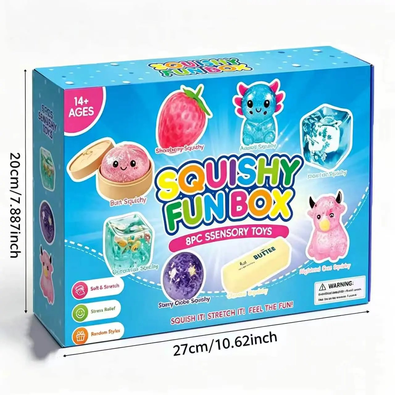 🏆8-Piece Set Mystery Squishy Box Malt Sugar Stress Relief Fidget Toys
