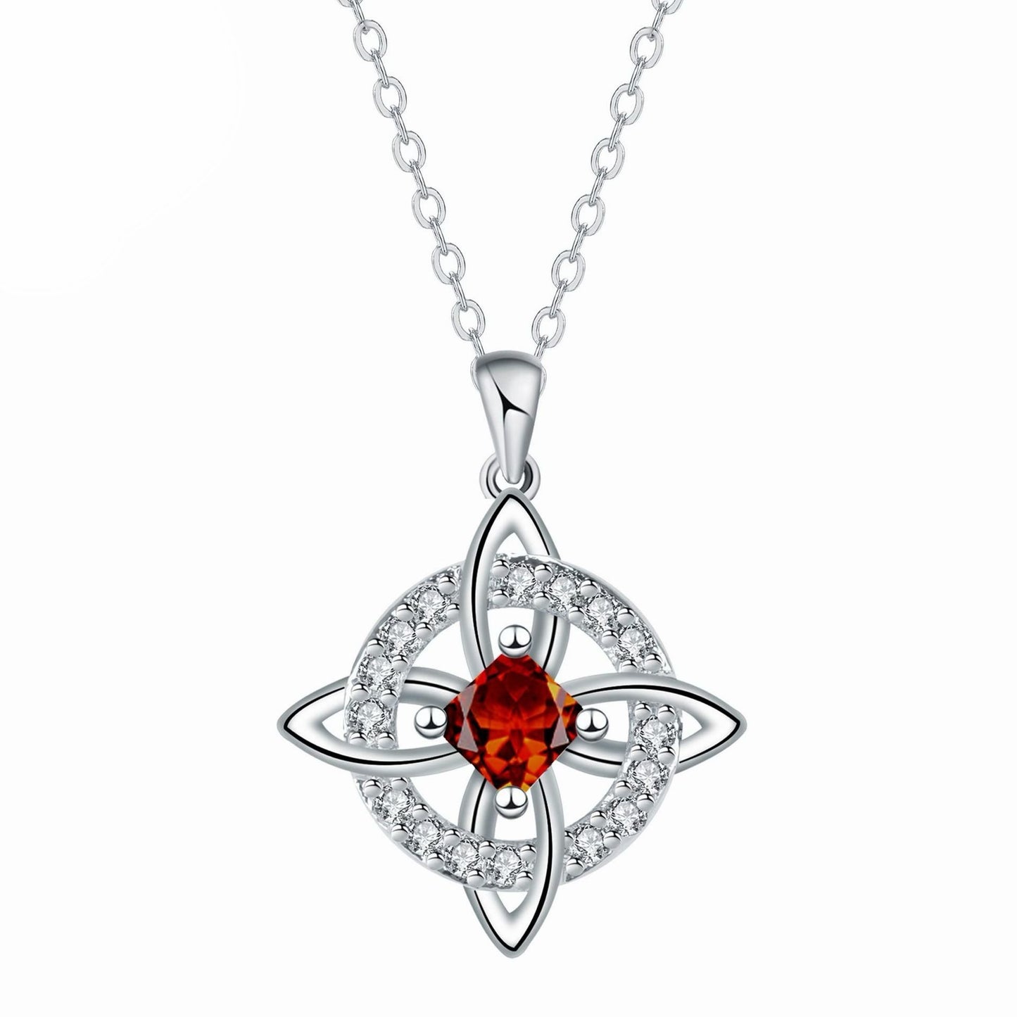 Mystical Birthstone Witches Knot Necklace – Natural Crystal🔮💞