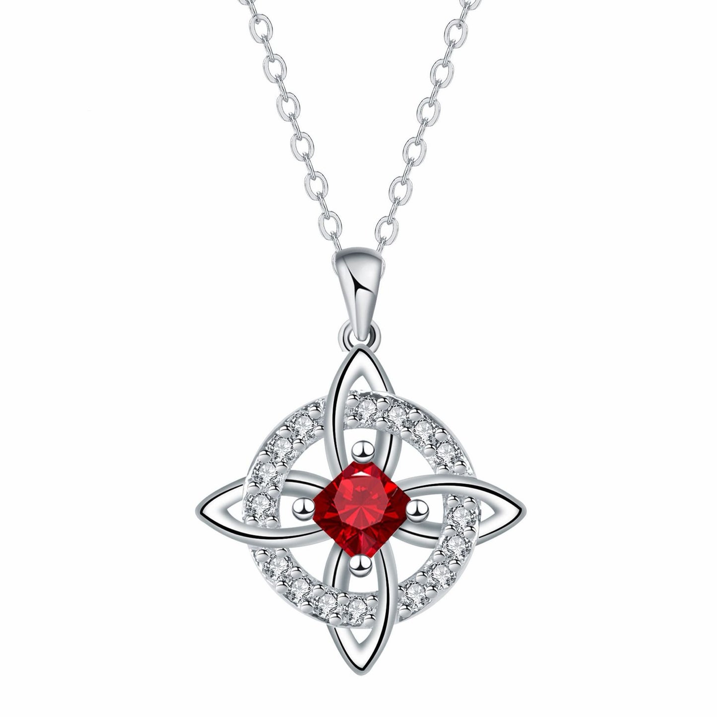 Mystical Birthstone Witches Knot Necklace – Natural Crystal🔮💞