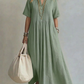 Pin-Tuck Maxi Dress with Pockets