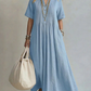 Pin-Tuck Maxi Dress with Pockets