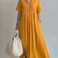 Pin-Tuck Maxi Dress with Pockets
