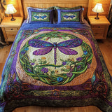 Dragonfly Knotwork Quilted Bedding Set