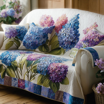 Dreamy Hydrangea Quilted Sofa Cover
