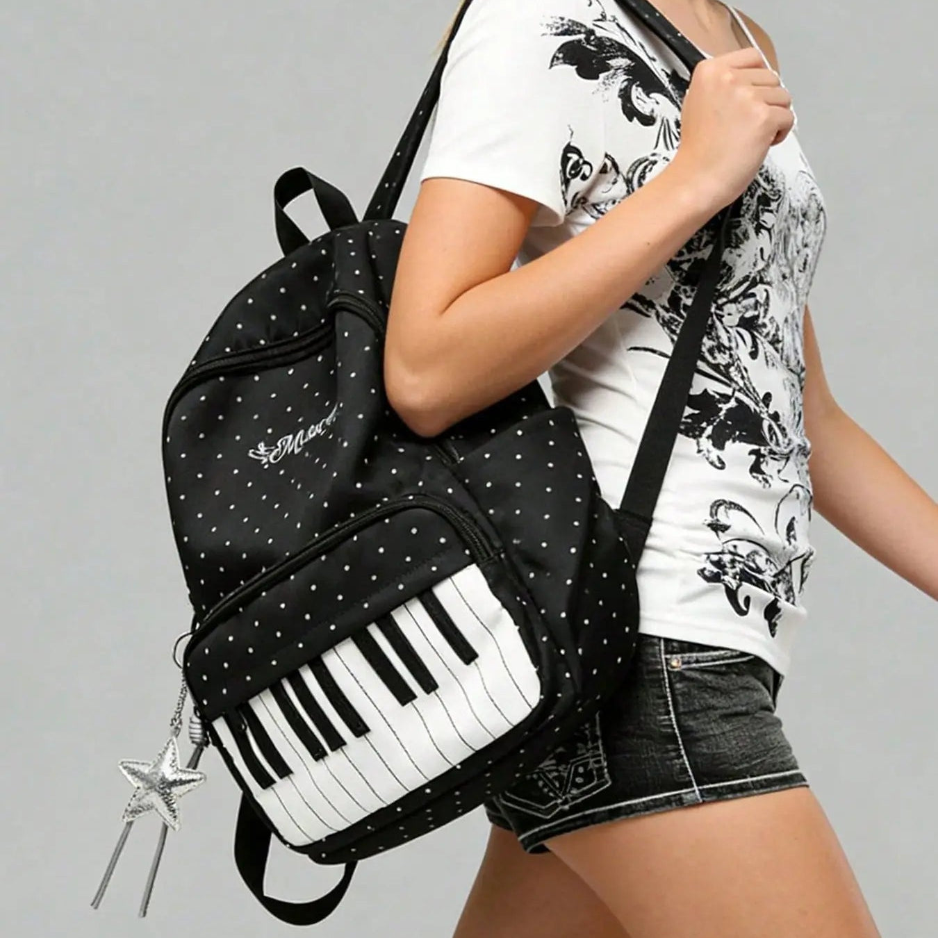 Piano Backpack – Whimsical Polka Dot Music Daypack