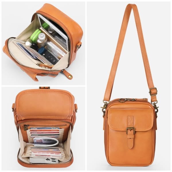Vintage Double Layer Large Capacity Messenger Bag