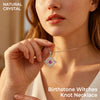 Mystical Birthstone Witches Knot Necklace – Natural Crystal🔮💞
