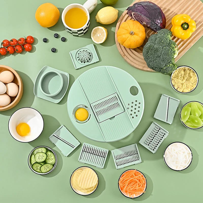 🔥9-in-1 Multifunctional Large Capacity Salad Spinner & Slicer