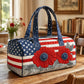 🔥Floral American Flag Travel Duffel