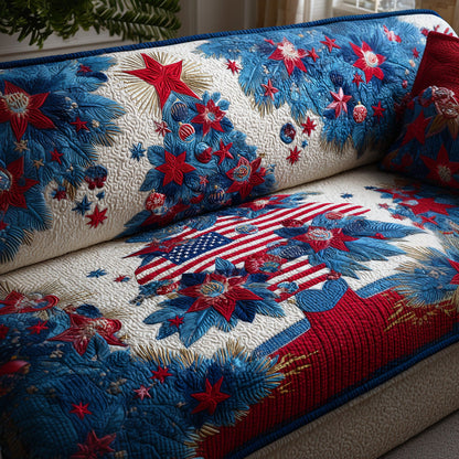 Festive Pine Pride Quilted Sofa Cover