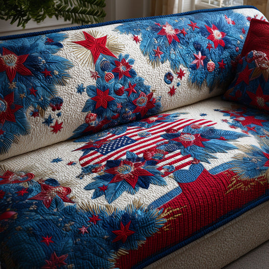 Festive Pine Pride Quilted Sofa Cover
