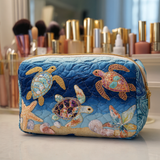 Turtle Flow Quilted Makeup Bag
