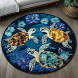 Golden Shell Serenity Quilted Round Mat