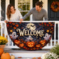 Halloween Ghosts Pumpkins Quilted Fan Flag