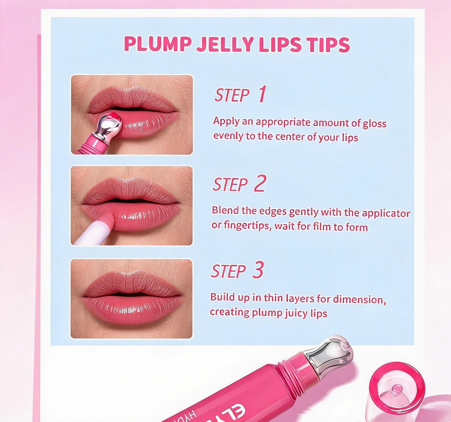 Elyzza Hydrating Lip Serum Gloss Brighten Lip