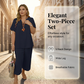 Casual Short-Sleeve Top and Wide-Leg Pants Set