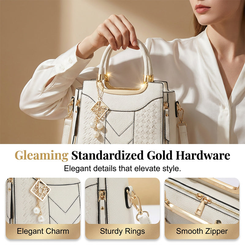 3 PCS Women's Elegant Embroidered Pattern Tote Bag