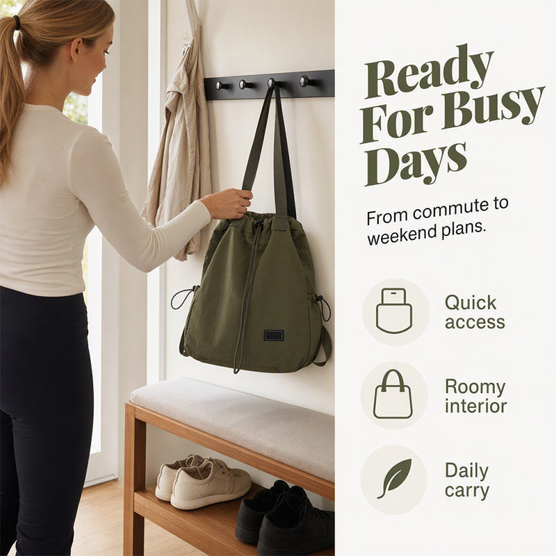 💃Women's Large Capacity Drawstring Tote Backpack