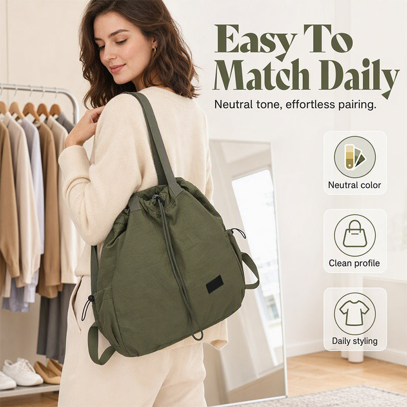 💃Women's Large Capacity Drawstring Tote Backpack