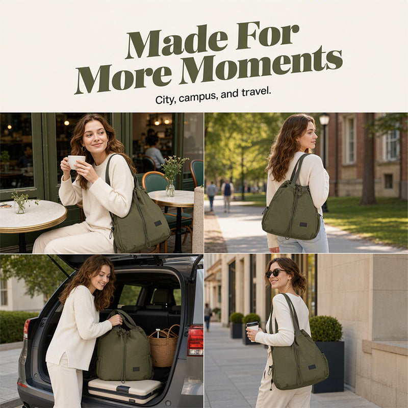 💃Women's Large Capacity Drawstring Tote Backpack