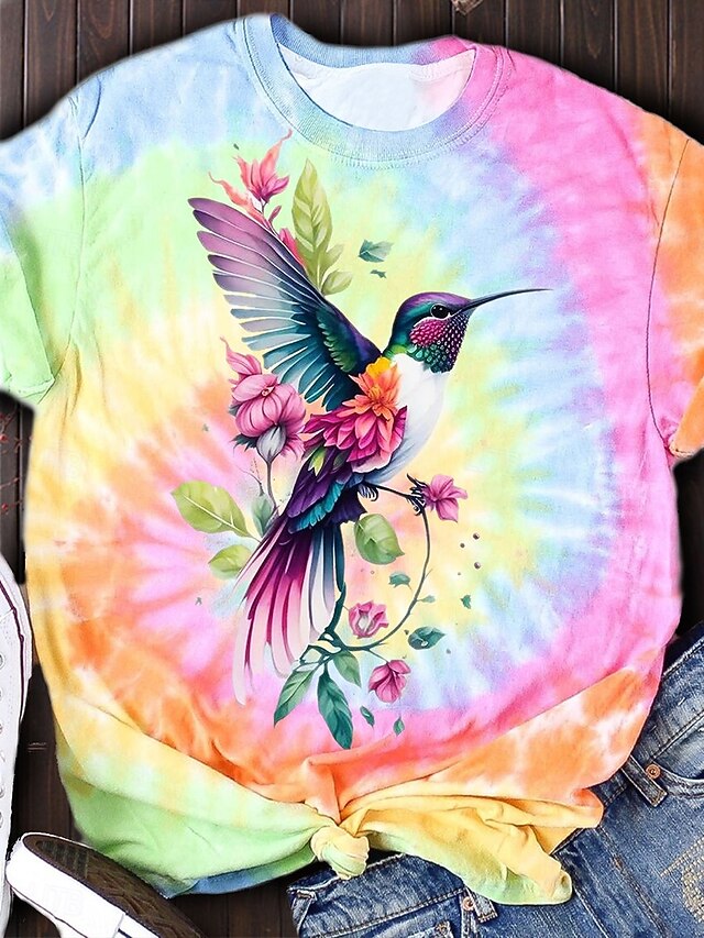 Women's Tie Dye Print Graphic Casual Top