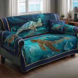 Waves of Calm Quilted Sofa Cover